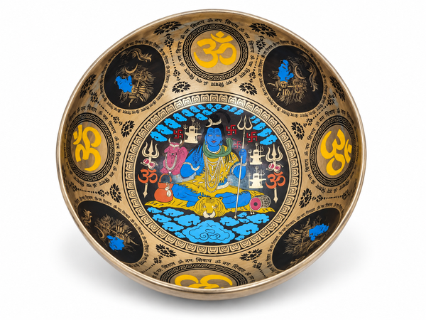 Hand-painted Shiva singing bowl as a gift