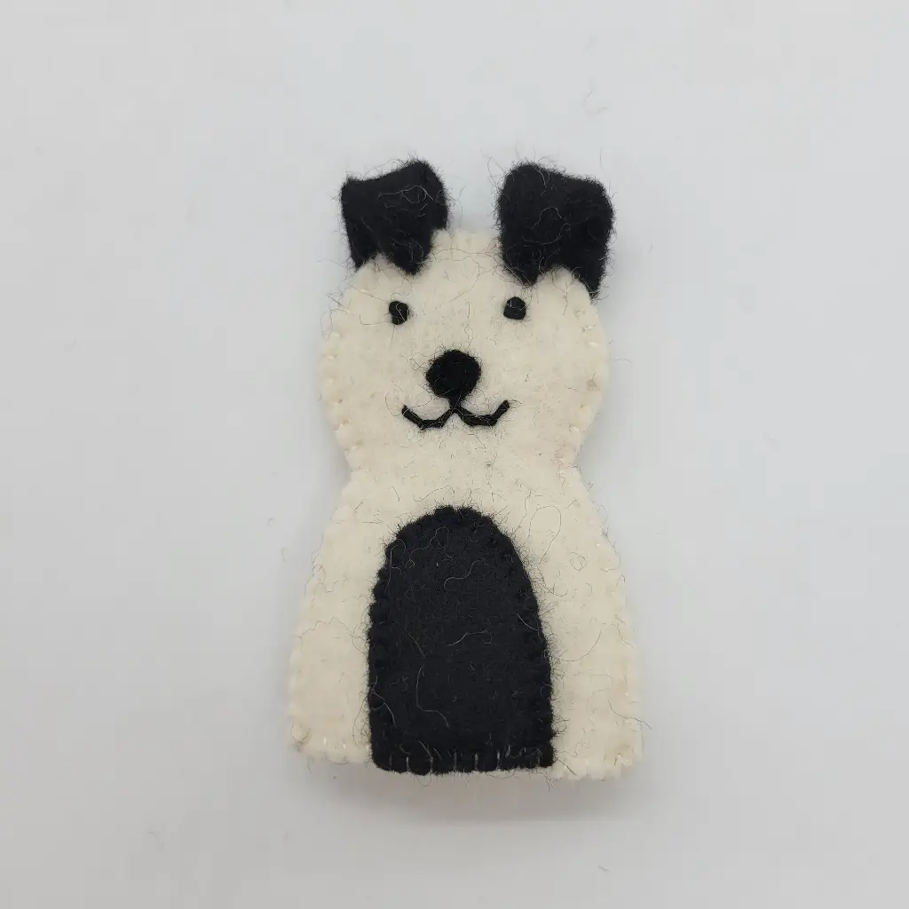 펠트 개 손가락 인형