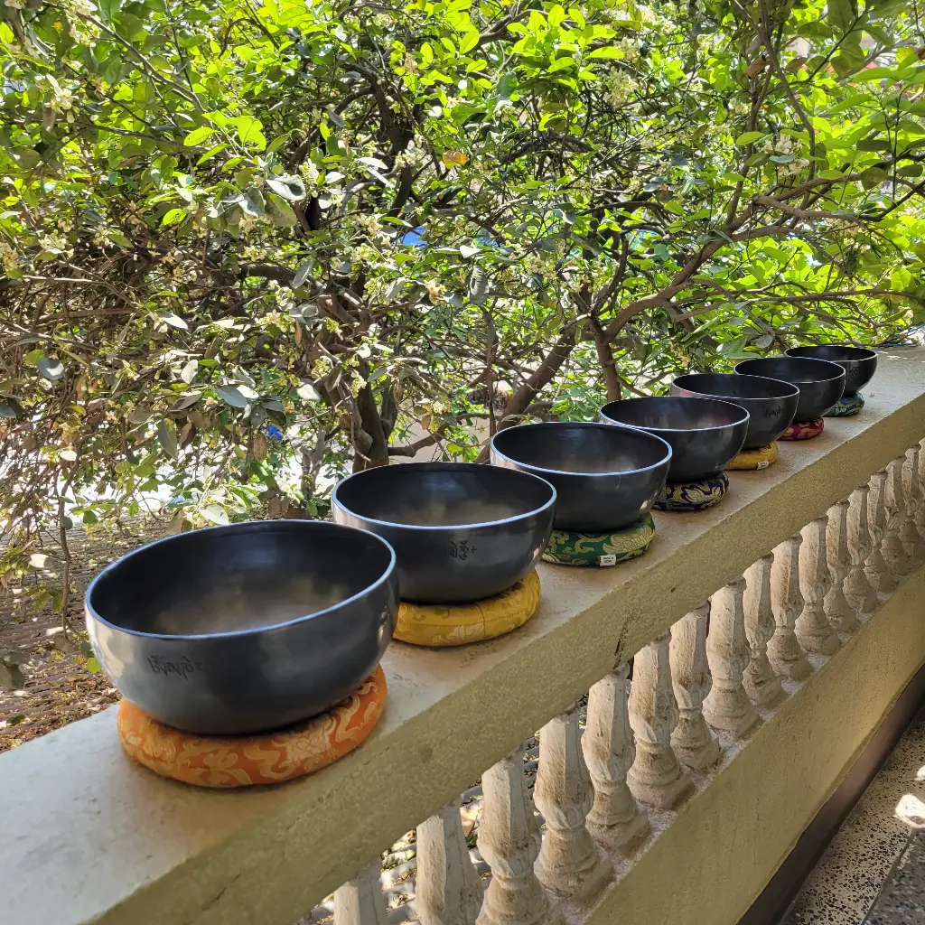 Full Moon 7 Chakra Singing Bowl  Black Set