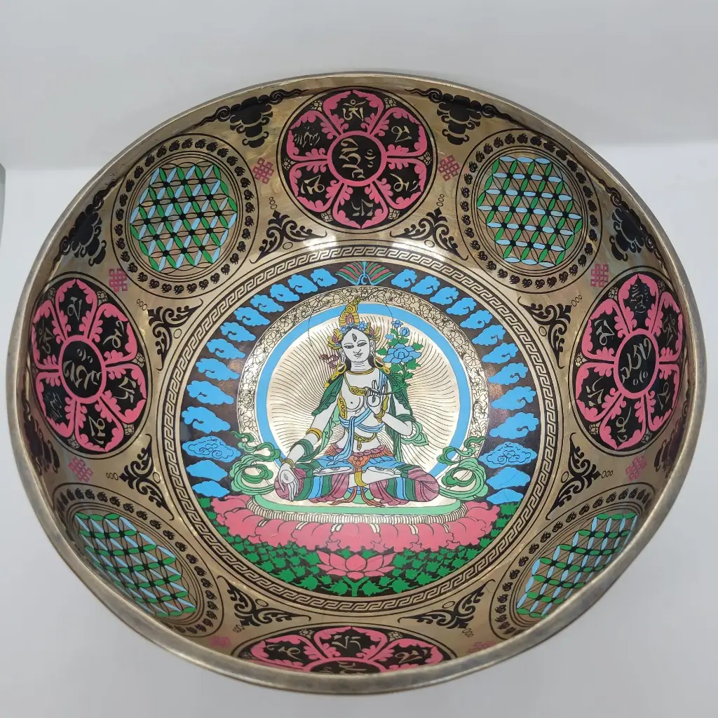 White Tara Mandala Singing Bowl (9 Inch) – #WTSB9014