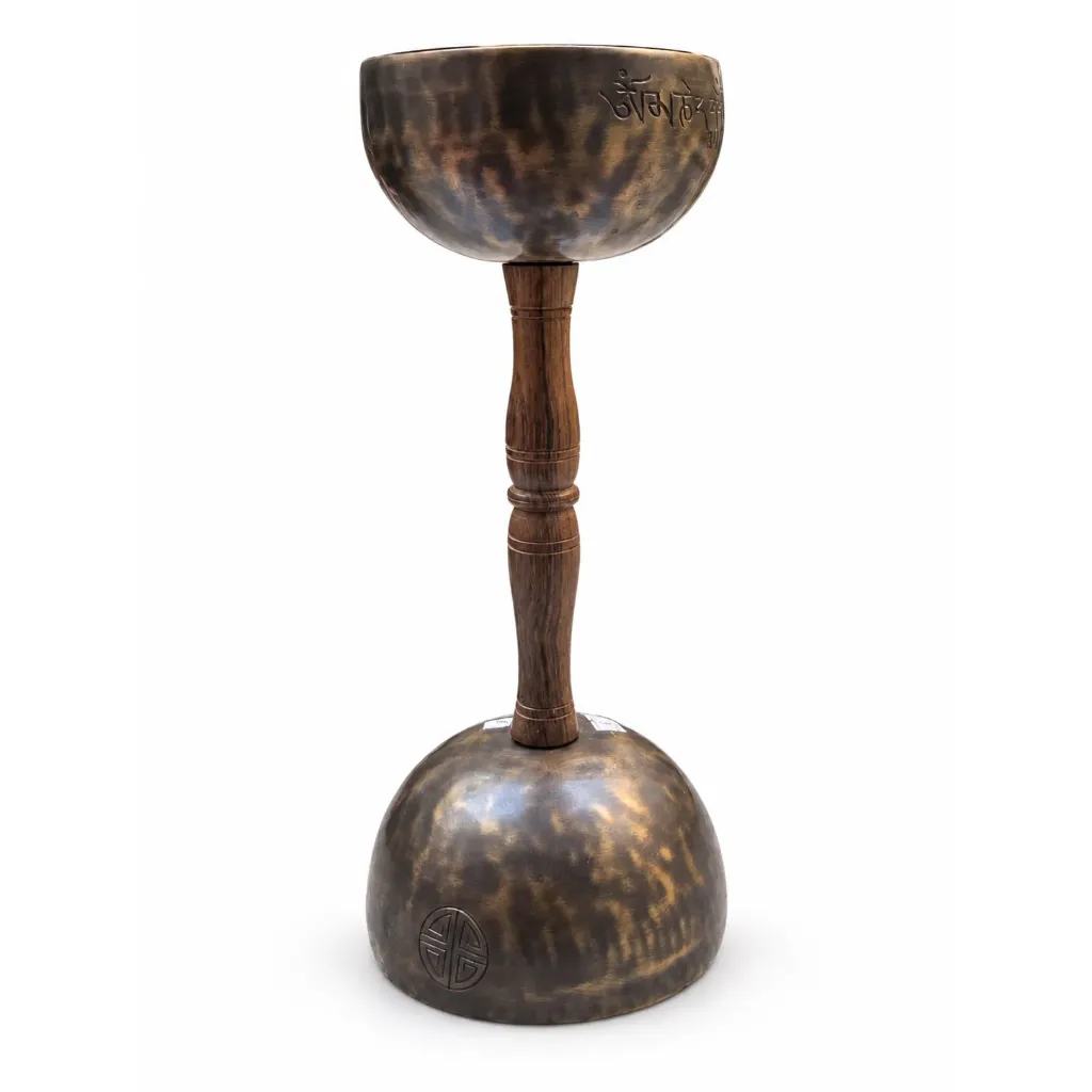 Double Bowl Handled Full Moon Singing Bowl