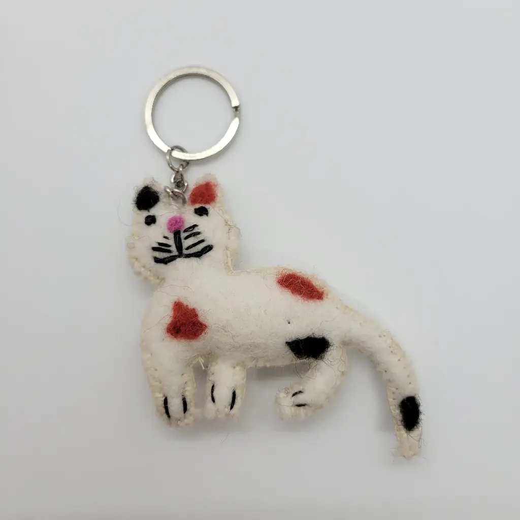 Handmade Felt Cat Keychain