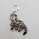 펠트 고양이 열쇠고리
