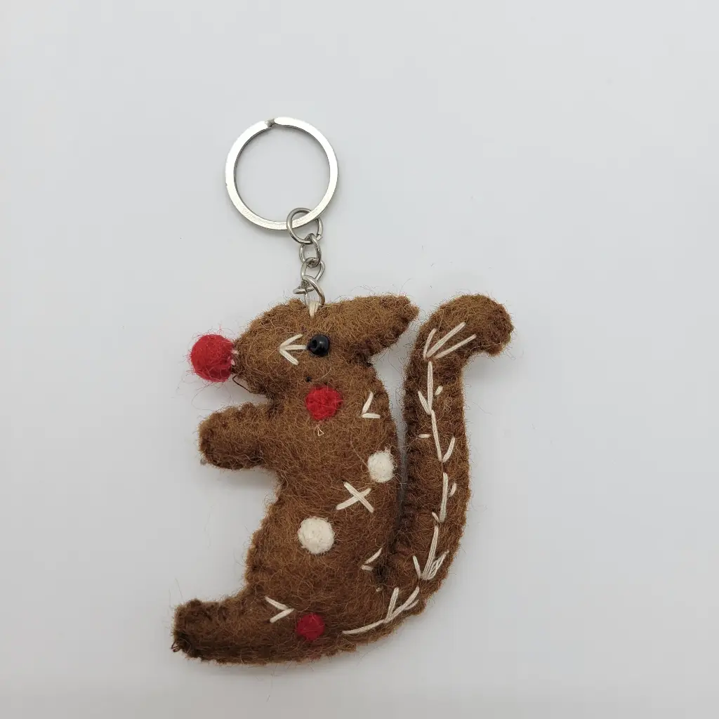 Gingerbread Squirrel Keychain