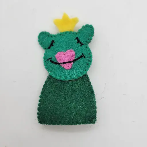 Felt Frog Prince Finger Puppet 