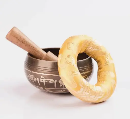 Antique Tibetan Singing Bowl Yoga Buddhist Symbol Etched