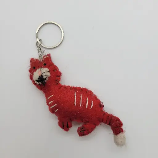 Handmade Felt Red Fox Keychain
