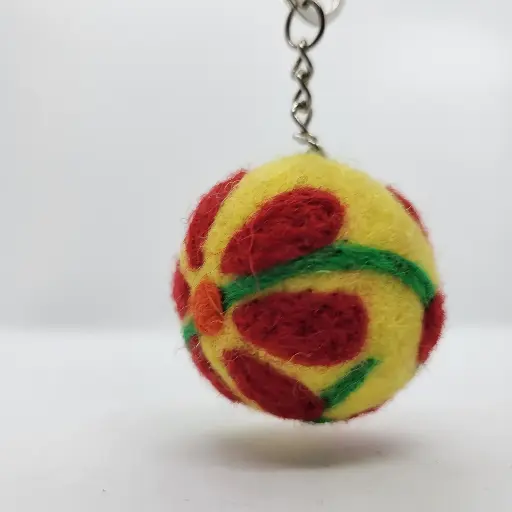  Felt Flower Ball Keychain