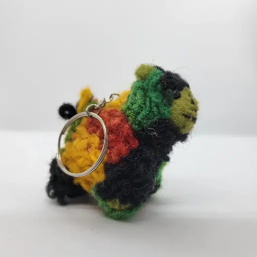 Felt Rasta Sheep Keychain