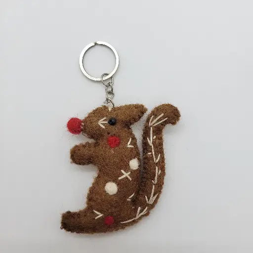 Gingerbread Squirrel Keychain
