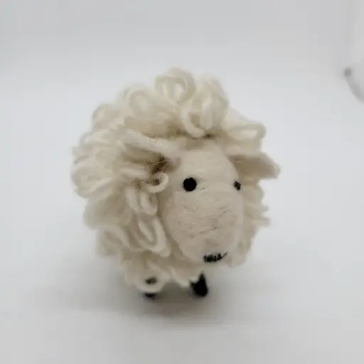 Curly Wool Felt Sheep